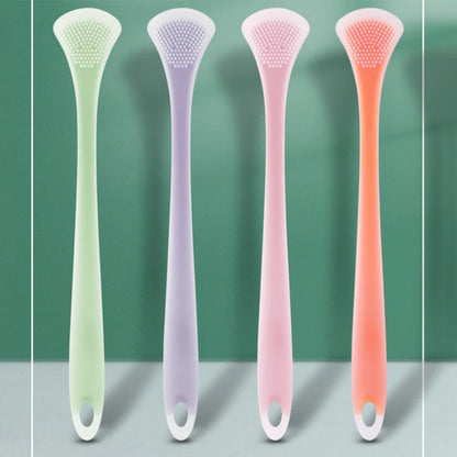 Tongue Cleaning Brush Soft Silicone Tongue Cleaning Tool Double Side Cleaning Massage Tongue Scraper Oral Health Care Tool