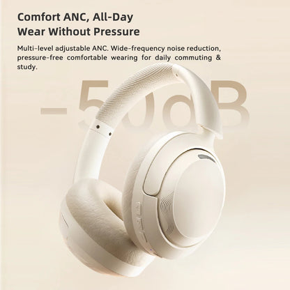 HaaYot Over Ear Headphones Bluetooth 6.0 50dB Active Noise Cancelling 170H Battery Life 5-Mic ENC Low Latency Wireless Headsets