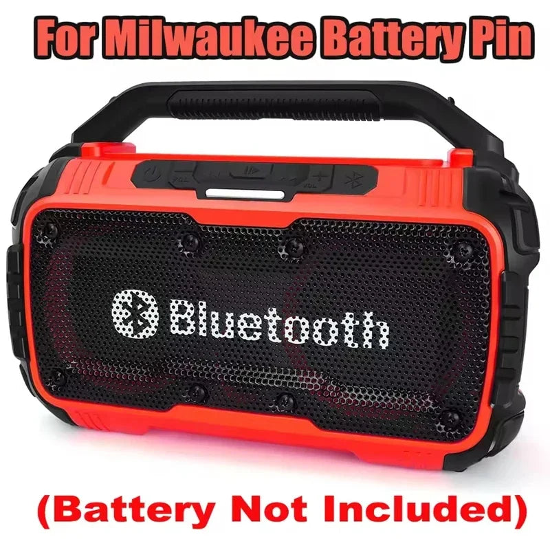 Original Speaker Bluetooth Speaker Wireless Bluetooth Subwoofer Loudspeaker Stereo Surround ﻿For Milwaukee 18V Battery