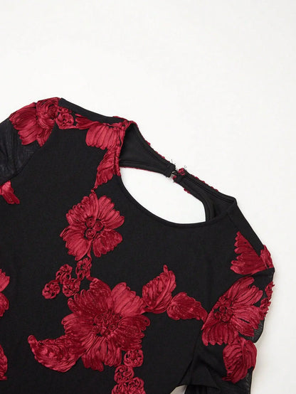 Elegant Dress Dress for Women 2025 Spring Collection Waist V-neck Jacquard Embroidered Dress