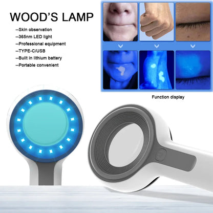 Skin Analyzer 16pcs 365nm LEDs UV Magnifying Wood Lamp Facial Testing Detection Personal Beauty Care