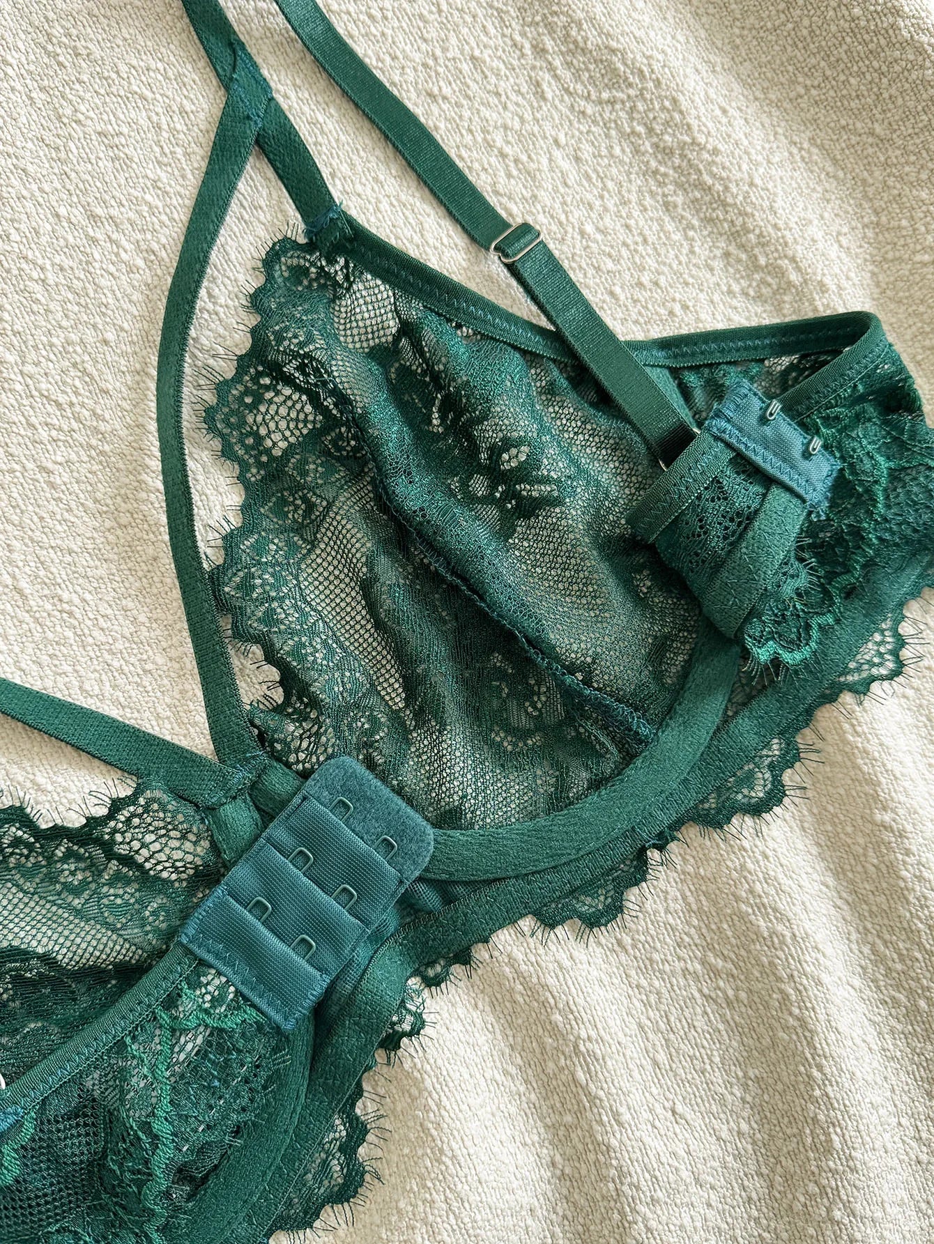 Women's Sexy Push Up Bra & Brazilian Panties Set - Lace Underwire Sheer Mesh Lingerie, Adjustable Straps Comfort Fit for Daily