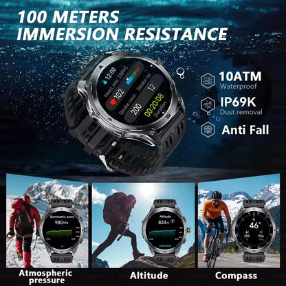 2026 New GPS Smart Watch Men 1000mAh Battery 10ATM Waterproof