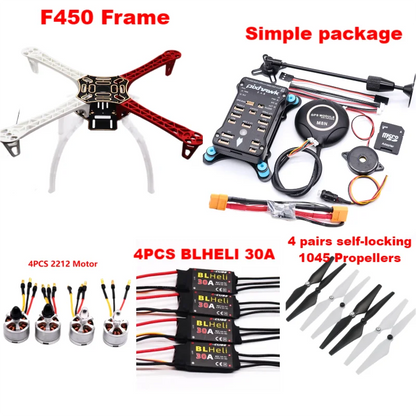 PixHawk2.4.8 Flight Control F450 Drone Kit Ardupilot 100MW Radio Telemetry Quadcopter BLHELI 30A 2212 Motor ESC Landing Gear