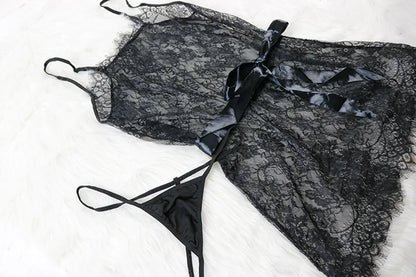 Plus Size Sleepwear Lingerie Dress Women Lace Nightgown