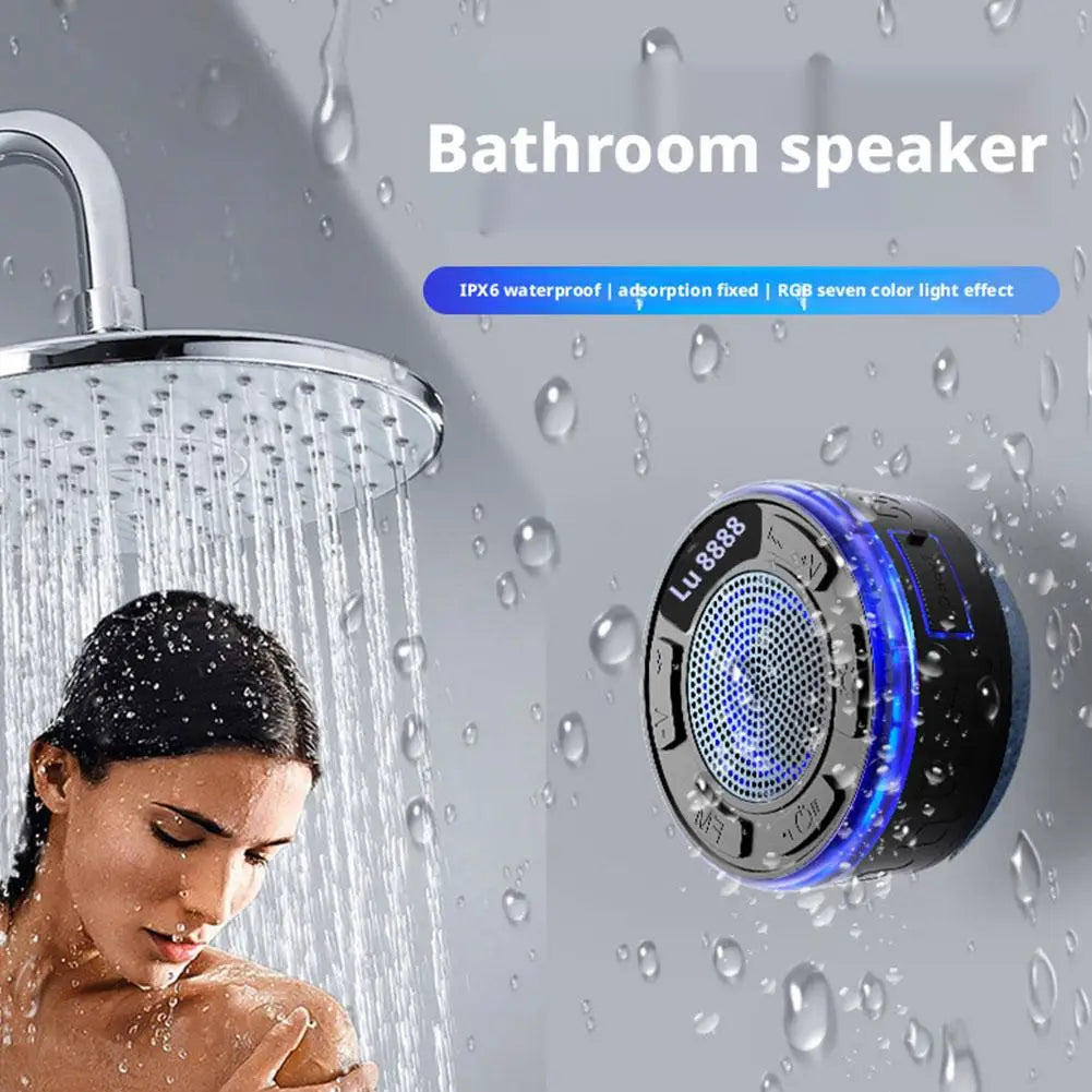 Waterproof Bluetooth Speaker with Strong Suction Cup, Mini Portable Wireless Shower Speaker for Bathroom, Home Outdoor Use
