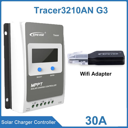 EPEVER Tracer3210AN G3 With Accessories 30A Solar Charge Controller Battery Voltage Max Solar Panel 100V MPPT Controller