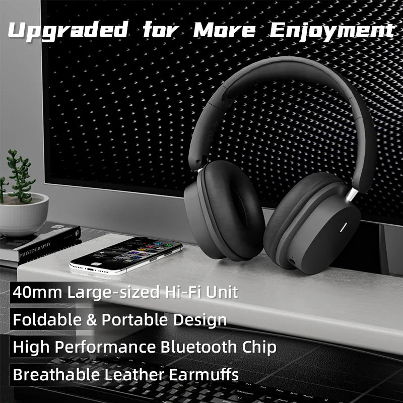 TRSYPHXM 2025 new Head mounted wireless Bluetooth earphones SYT2 large earmuffs HIFI gaming trend fashion portable earphones