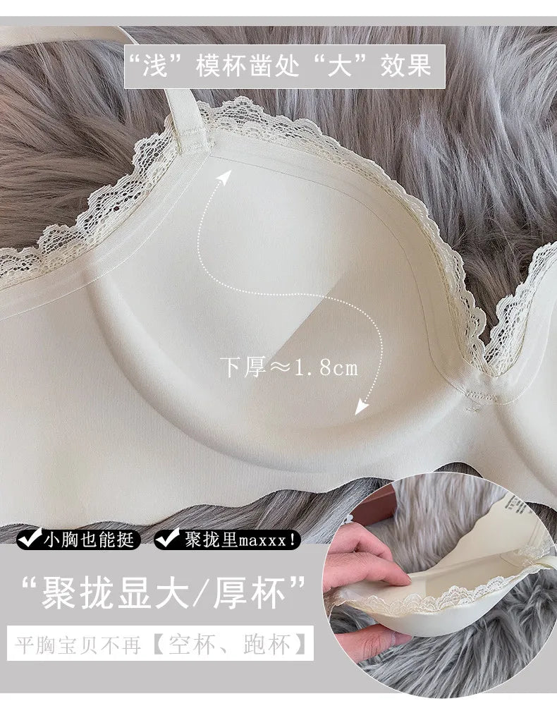 Hot Selling Ladies Push Up Bra Set Seamless Wireless Support Anti-Sagging Comfort Lingerie S-XL for Young Women Soft Daily Wear