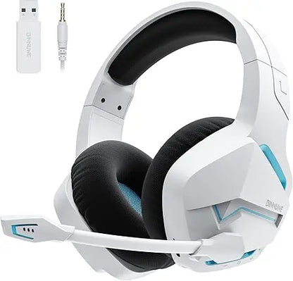 BINNUNE BW01 Wireless Gaming Headset with Mic for PC PS4 PS5 2.4G Bluetooth USB Gamer Headphones with Mic for Laptop Computer