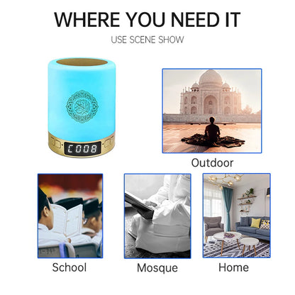 Quran Azan Islamic Muslim Koran Arab Ramadan Wireless Bluetooth Speaker Portable Bright Night Light Holy Lamp Arabic Islam Sound