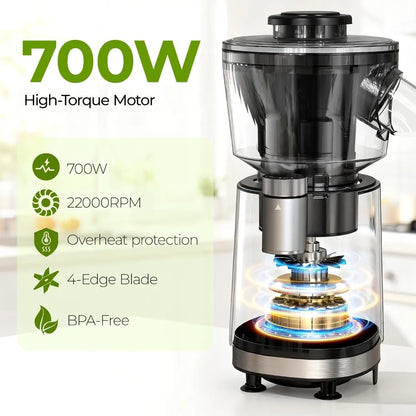 2 in 1 Snow Cone Machine & Smoothie Blender, 700W Powerful Shaved Ice Machine, Frozen Margarita Maker with Stainless Steel Blade, for Home Kitchen Party