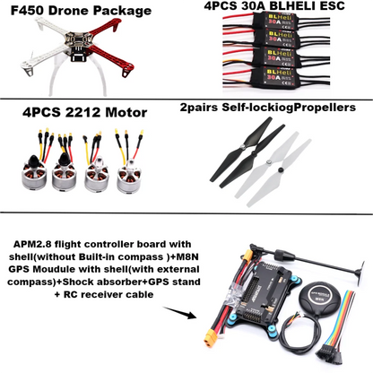 Happy F450 Drone Kit With 450 Frame For APM 4 Axis RC Multicopter Quadcopter Heli Multi-Rotor With Landing Gear