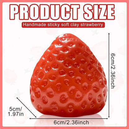 1pcs Taba Squishies Strawberry Fruit Squeeze Toys Kawaii Sticky Stress Fidget Toy Gift Perfect Desk Accessory for Kids Adults