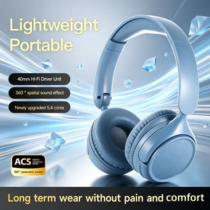 Bluetooth 5.4 Wireless Headphones Hi-Fi Lossless Sound 30H Playtime Over-Ear Headsets for Music Gaming Travel