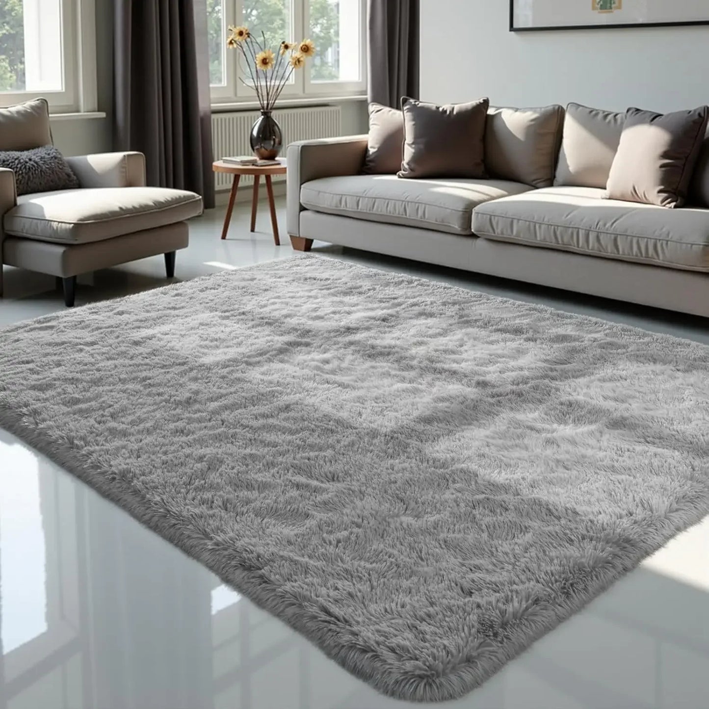 VIKAMA Pink Bedroom Carpet - Soft and Plush for Home Decor - Living Room, Dorm Room Floor Mat - Bedroom Side Rug