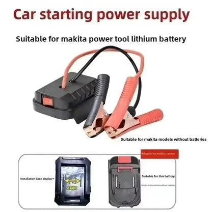For Makita Car Battery Jump Starter Lithium  Emergency Power Bank with Thickened Copper Clips with Dual USB Charging Ports