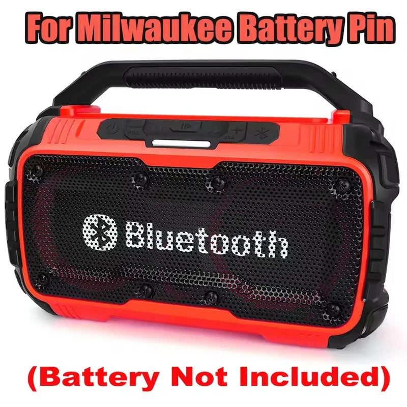 Original Speaker Bluetooth Speaker Wireless Bluetooth Subwoofer Loudspeaker Stereo Surround ﻿For Milwaukee 18V Battery