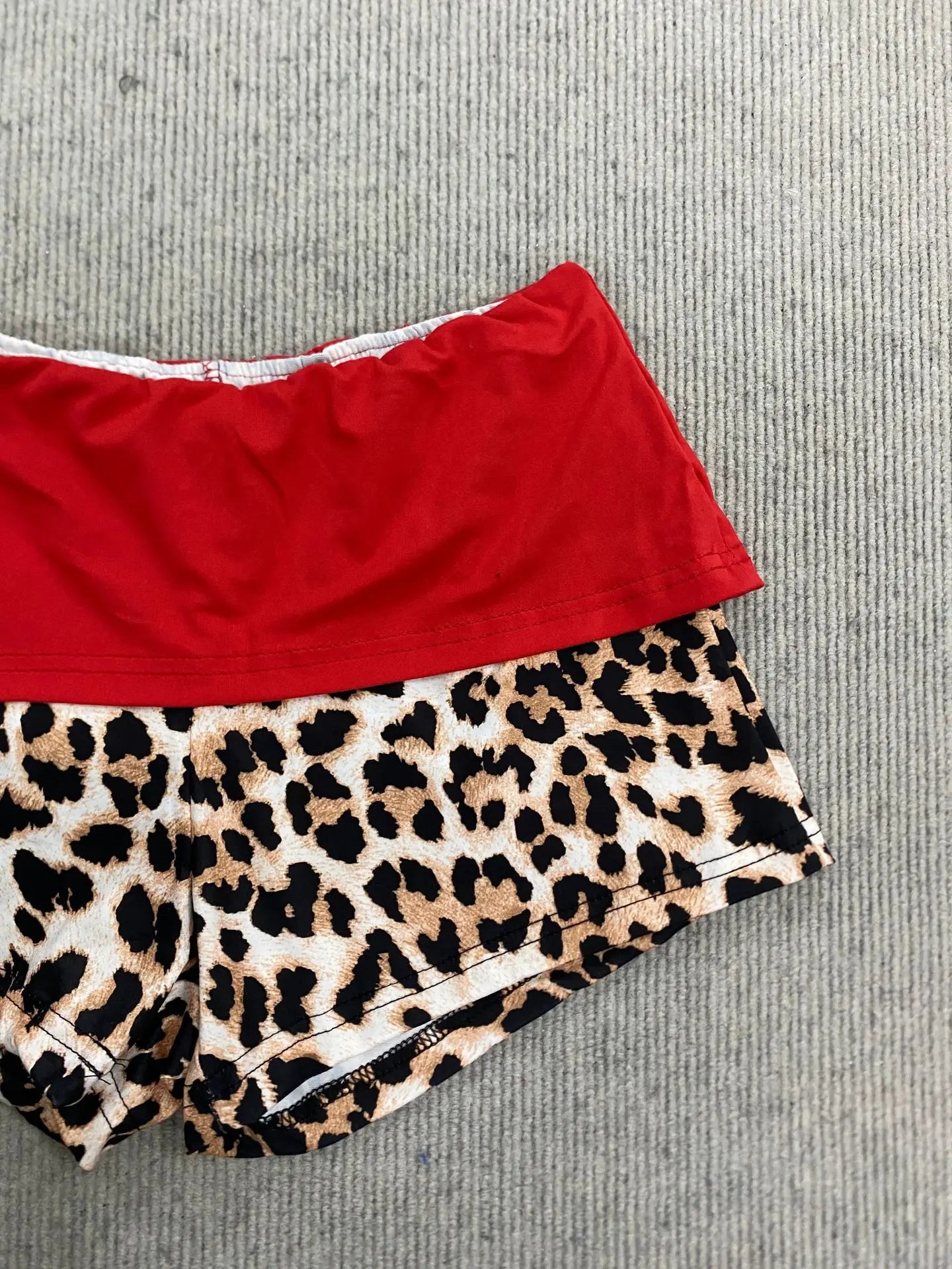 2026 summer new American retro leopard print patchwork short sleeved shorts set Y2K punk street fashion trend casual spicy girl
