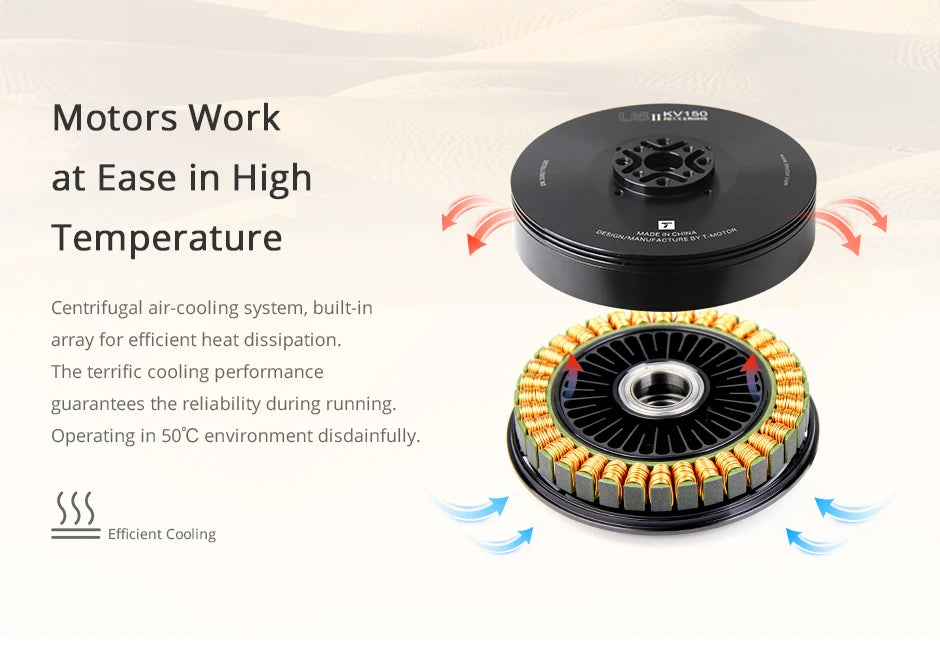 T-MOTOR U8 II KV85 Brushless motor Industry Waterproof UAV Motor with 7.1kg Max Thrust For UAV Helicopter Multirotor RC Drone