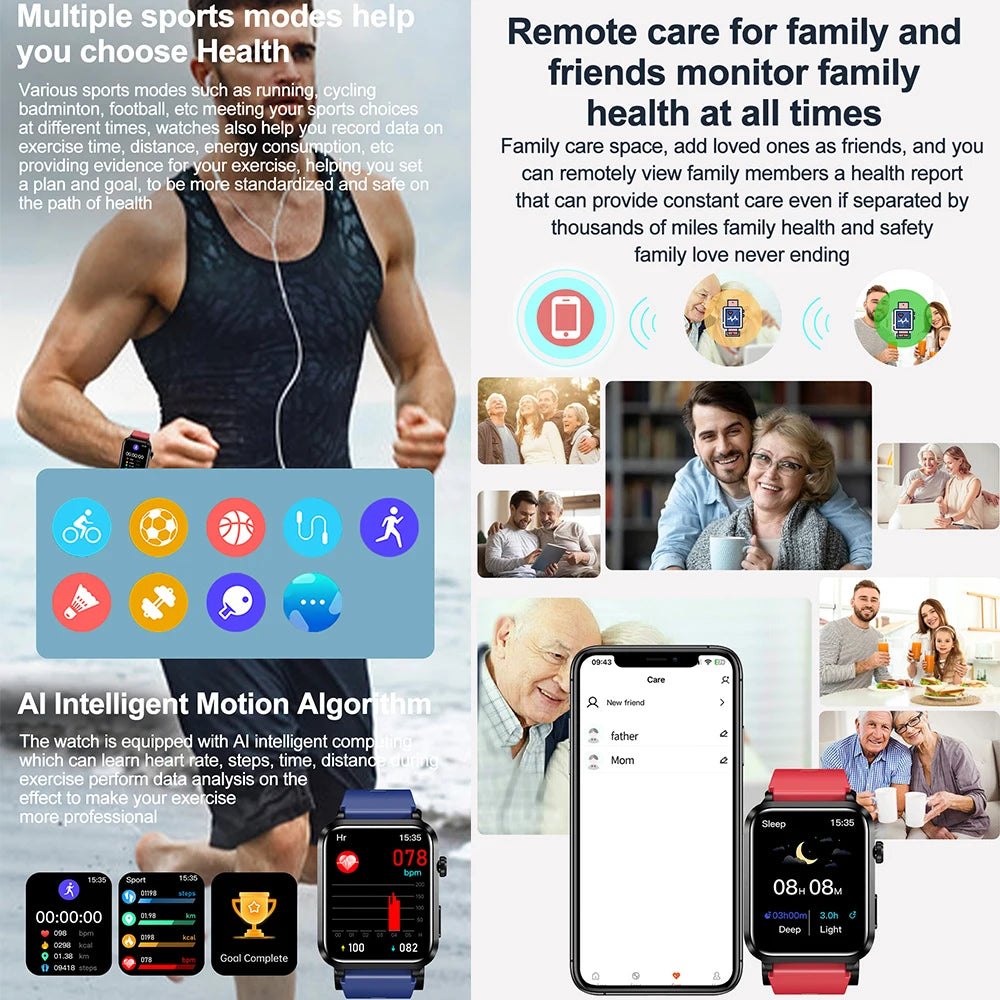 2026 New Airbag Smart Watch man air Pump ECG True Accurately Blood Pressure