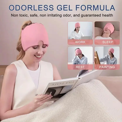 Cooling Migraine Relief Cap – Cooling gel headband and eye mask, cold therapy cap helps relieve post‑hangover symptoms, lightweight design for comfortable wear, breathable fabric—an ideal choice for migraine sufferers a
