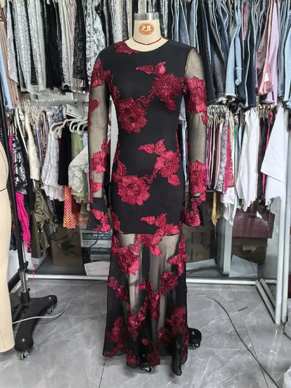 Elegant Dress Dress for Women 2025 Spring Collection Waist V-neck Jacquard Embroidered Dress