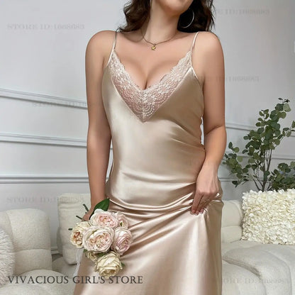 Plus Size 3XL-5XL Long Nightgown Female Chemise Sleepwear