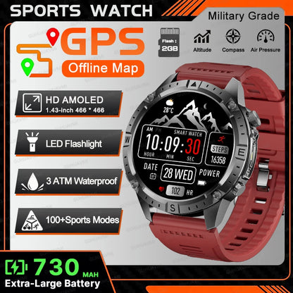 Waterproof Compass BT Call Swim Sports Bracelets For Men