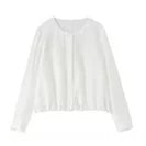 SENTUBILA Women's 2 Piece Bohemian Blouse Summer Set 2026 Beaded Tie Top Elastic Waist Shorts Clothing Set 161ZC4660