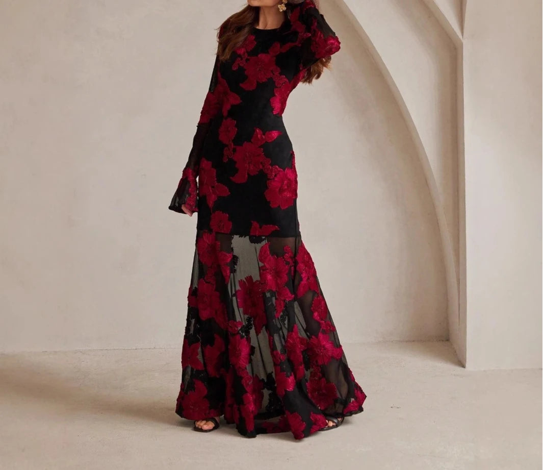 Elegant Dress Dress for Women 2025 Spring Collection Waist V-neck Jacquard Embroidered Dress