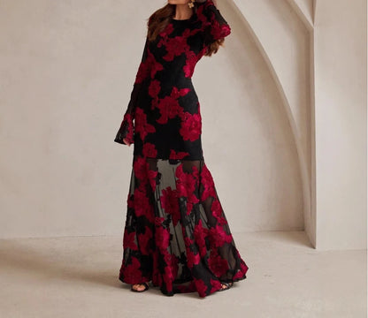 Elegant Dress Dress for Women 2025 Spring Collection Waist V-neck Jacquard Embroidered Dress