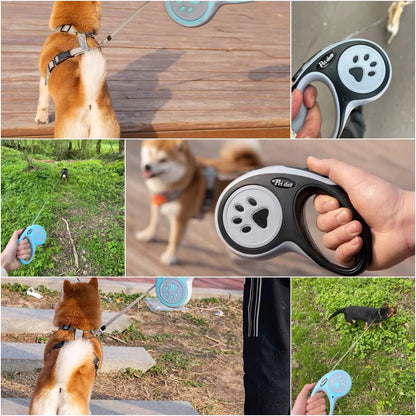 3m 5m Paw Dog Leash For Small Medium Large Dogs Outdoor Lead Walking Puppy Strong Retractable Nylon Rope Yorkies Pet Supplies