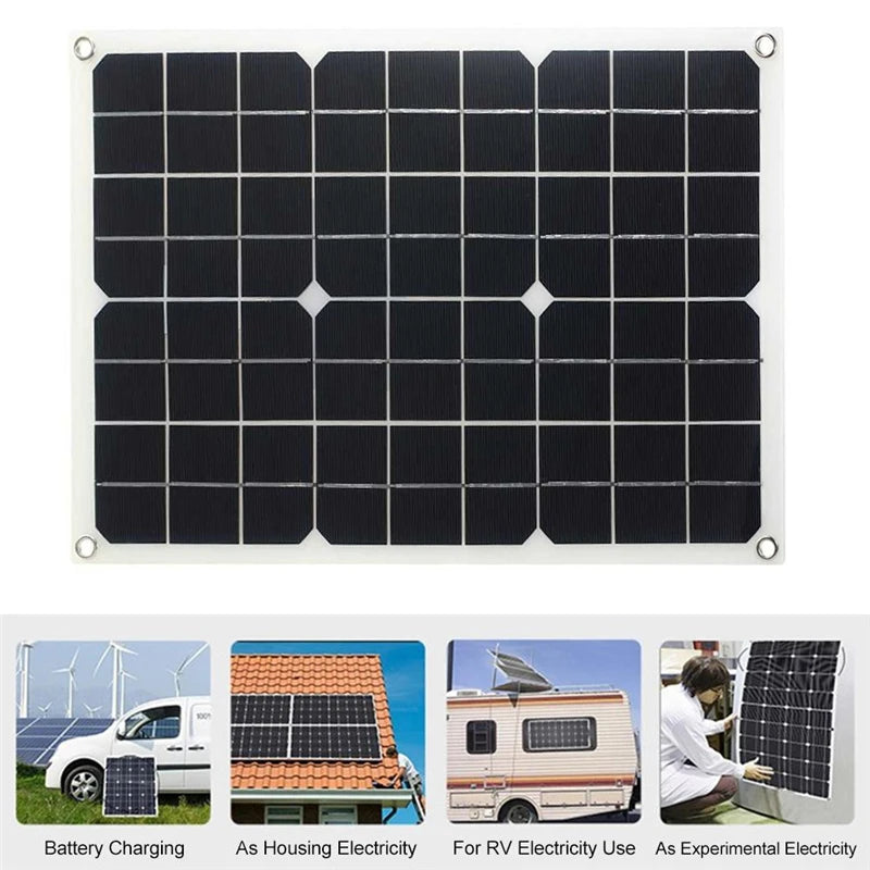 110/220V Solar Power System 18W Solar Panel Battery Charge 30A Controller 6000W 12V 220V Inverter Complete Power Generation Kit
