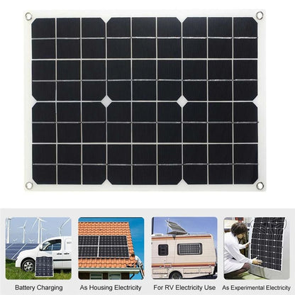 110/220V Solar Power System 18W Solar Panel Battery Charge 30A Controller 6000W 12V 220V Inverter Complete Power Generation Kit