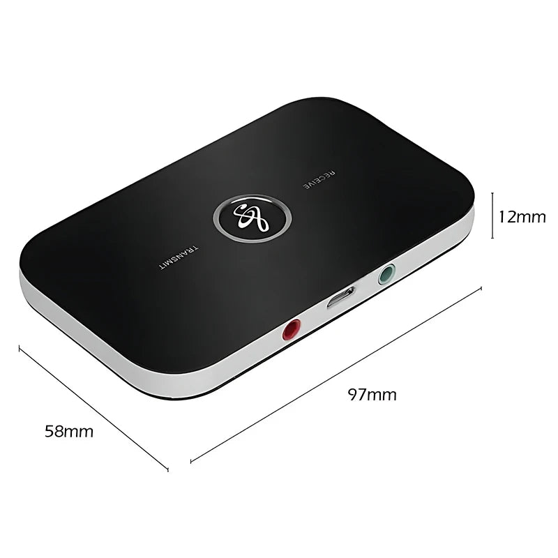 Upgrade B6 2in1 Bluetooth 5.3 Audio Receiver Transmitter 3.5mm AUX+RCA Built-in Battery Wireless Adapter For Car PC TV Headphone