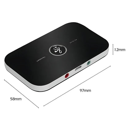 Upgrade B6 2in1 Bluetooth 5.3 Audio Receiver Transmitter 3.5mm AUX+RCA Built-in Battery Wireless Adapter For Car PC TV Headphone