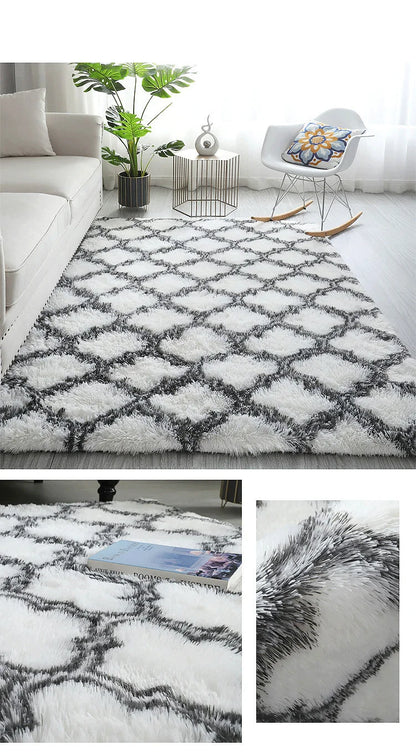 Fluffy Carpets For Living Room Nordic Lounge Rug Houses and Plush Kids Bedroom Bed Down Bedside Carpet Home Decor Furry Mat