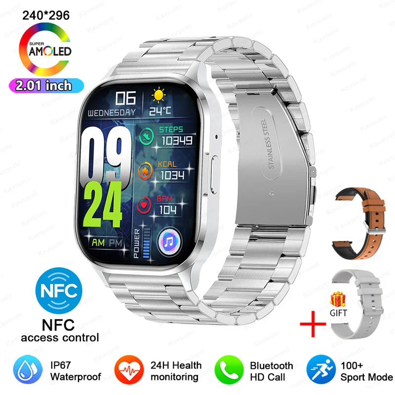 Ultra Thin Smart Watch Man Women Screen Always Display Time Sports