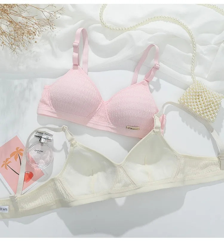 Women Bra Set Sport Lingerie Non-Wire Bralette Top Sexy Low Waist Panties Female Seamless Underwear Set Sleep Intimates