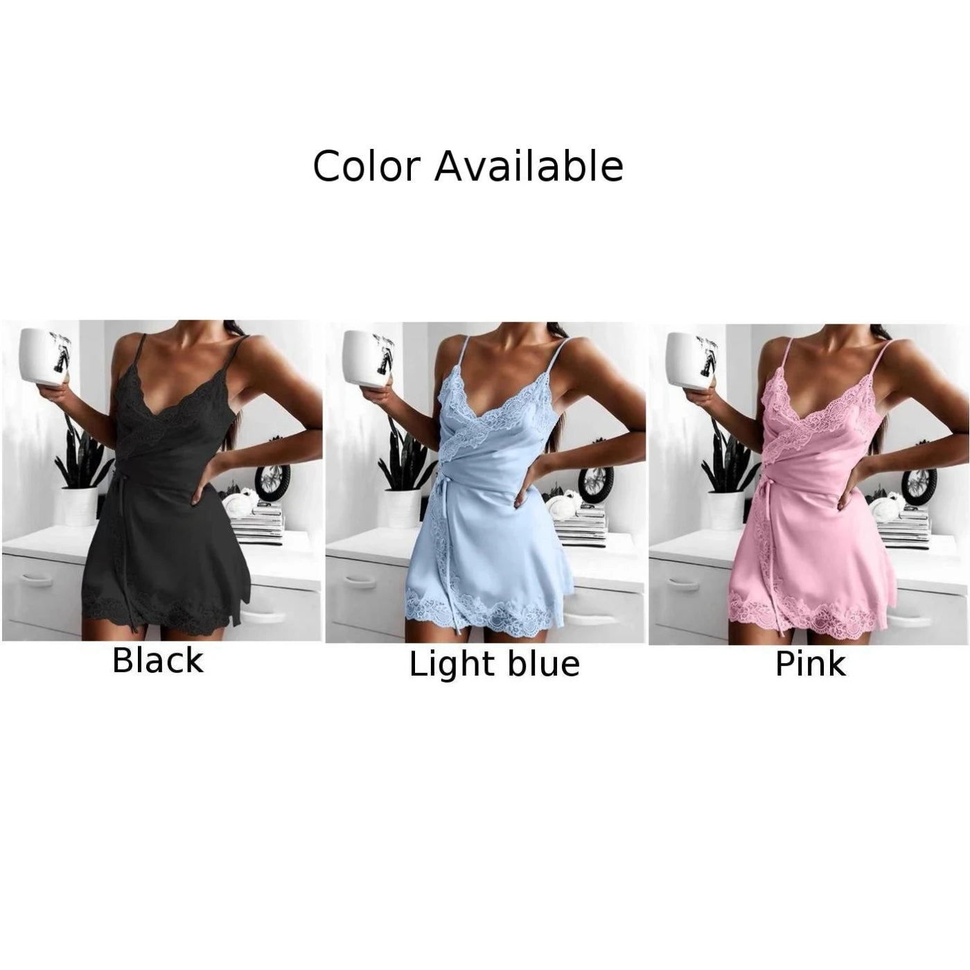 Women Sexy Nightdress Lingerie Lace Satin Silk Sleepwear Sex Hot Erotic Top Underwear Nightgown Babydolls Pajamas Exotic Costume