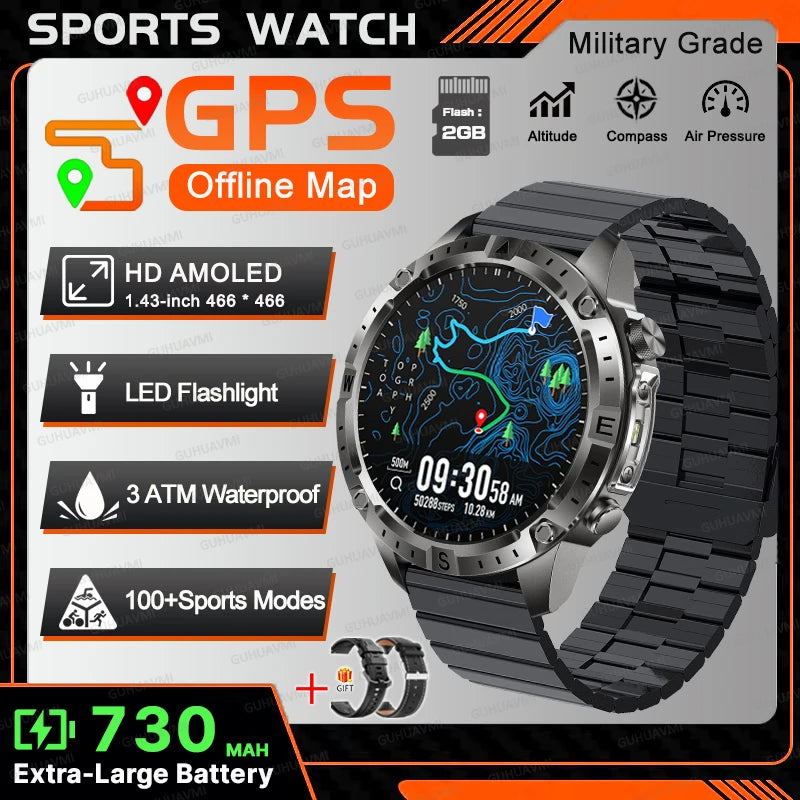 Waterproof Compass BT Call Swim Sports Bracelets For Men