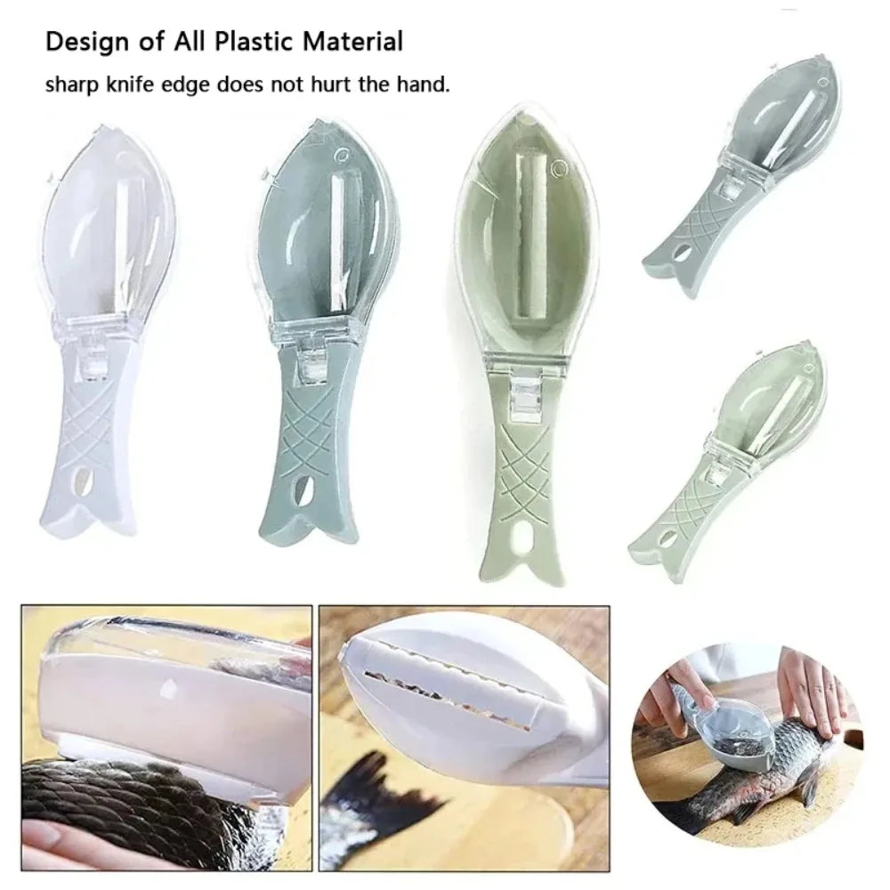 1PC Fish Scale Scraper Fast Remove Fish Skin Brush Fishing Scale Brush Graters Cleaner Kitchen Tool Peeler Helpful Gadgets