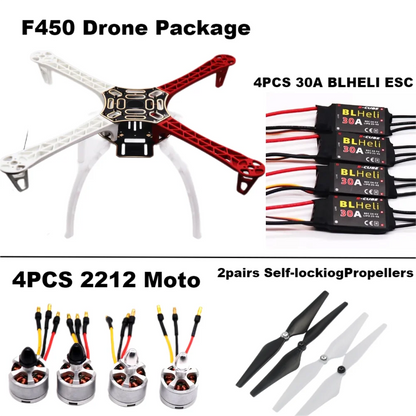 Happy F450 Drone Kit With 450 Frame For APM 4 Axis RC Multicopter Quadcopter Heli Multi-Rotor With Landing Gear
