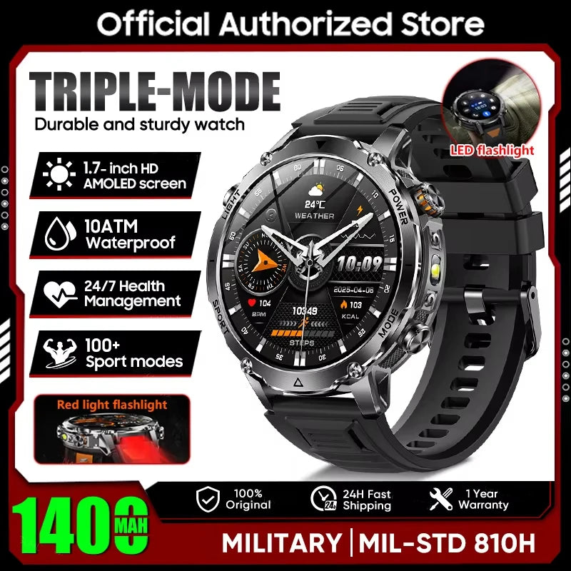 Smart Watch IP68 Waterproof Sports Run tracker Outdoors Compass Military Smartwatch