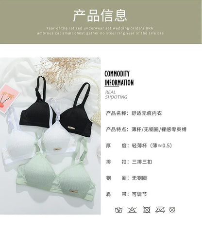 Women Bra Set Sport Lingerie Non-Wire Bralette Top Sexy Low Waist Panties Female Seamless Underwear Set Sleep Intimates
