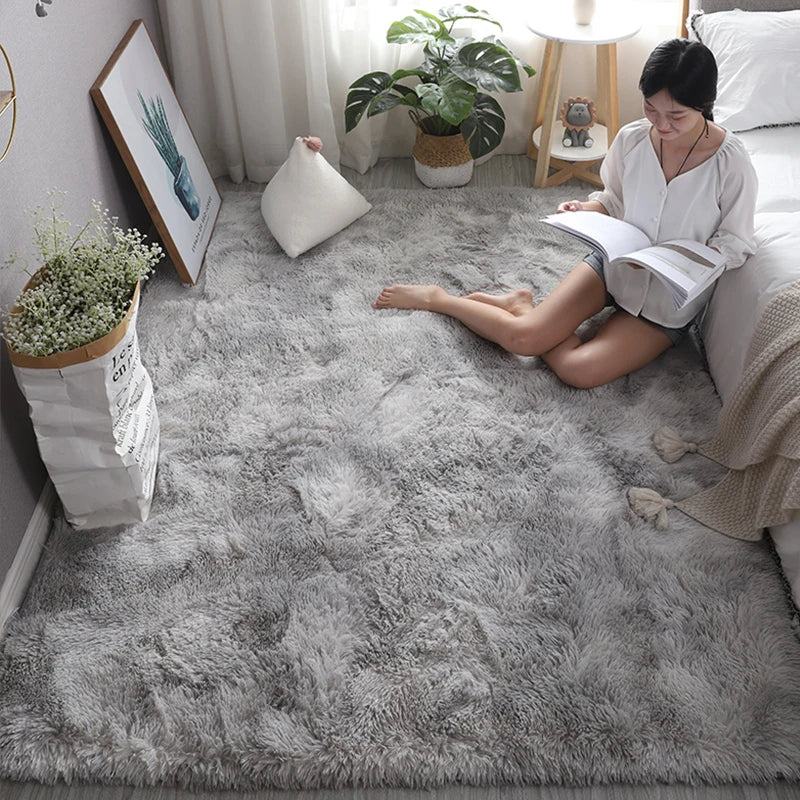 Fluffy Carpets For Living Room Nordic Lounge Rug Houses and Plush Kids Bedroom Bed Down Bedside Carpet Home Decor Furry Mat