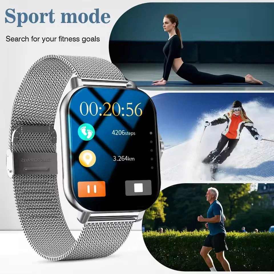 Android/IOS Phone Wireless Call AI Voice Assistant Multi Sport Modes Watch Waterproof Men Women Gift
