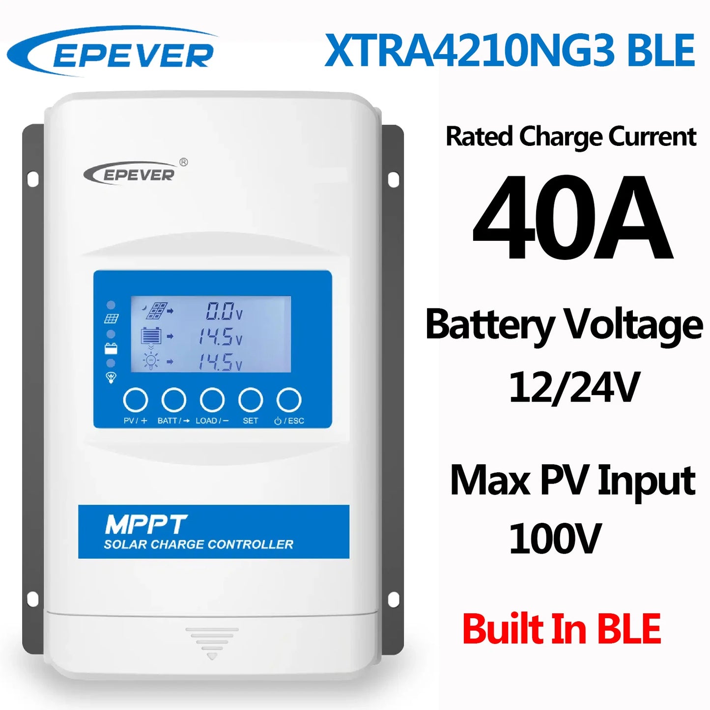 EPEVER XTRA4215NG3BLE XTRA4210G3 Without BLE 40A MPPT Solar Charge Controller Battery 12V 24V Max PV Input 150V