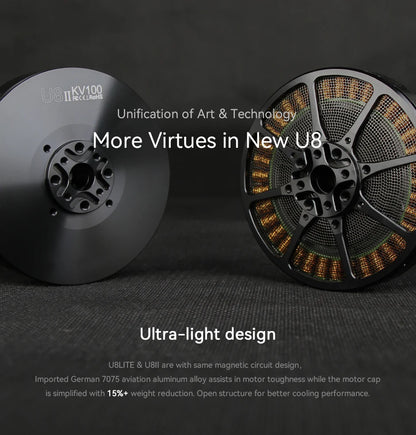 T-MOTOR U8 II KV85 Brushless motor Industry Waterproof UAV Motor with 7.1kg Max Thrust For UAV Helicopter Multirotor RC Drone